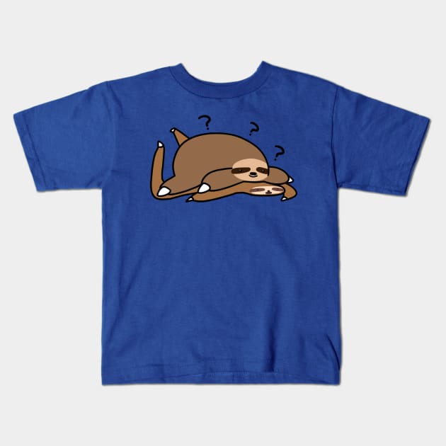 Fat Sloth Meets Flat Sloth Kids T-Shirt by saradaboru